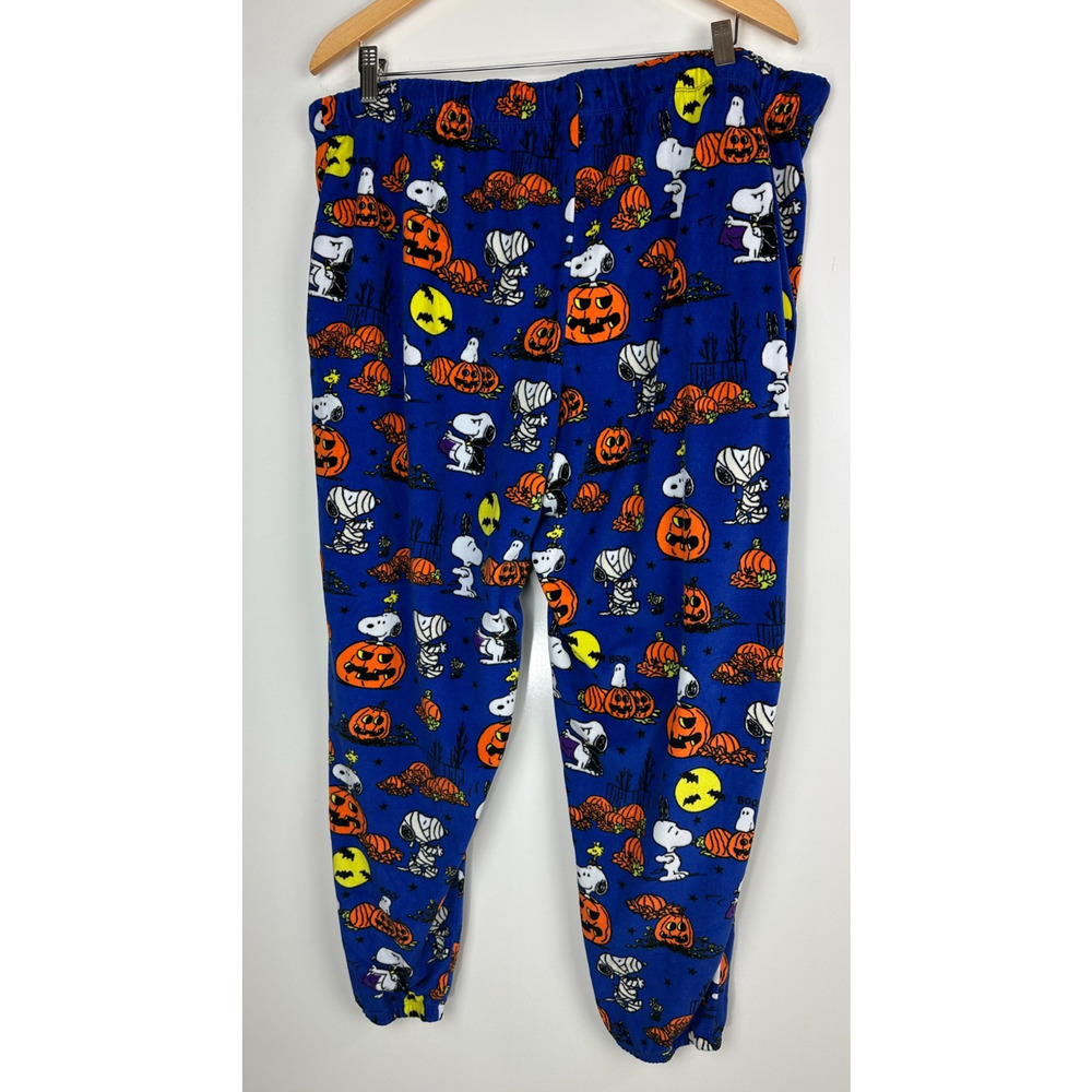 Snoopy Peanuts Pajama Pants Halloween Pumpkin Jogger Plush Pj Sleep Women's XL - Picture 8 of 12